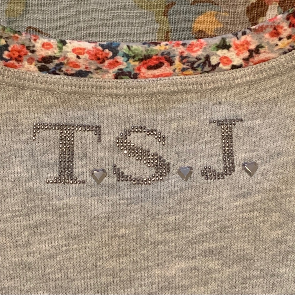 Twin-Set Jeans Reversible Sweatshirt Floral Gray S
